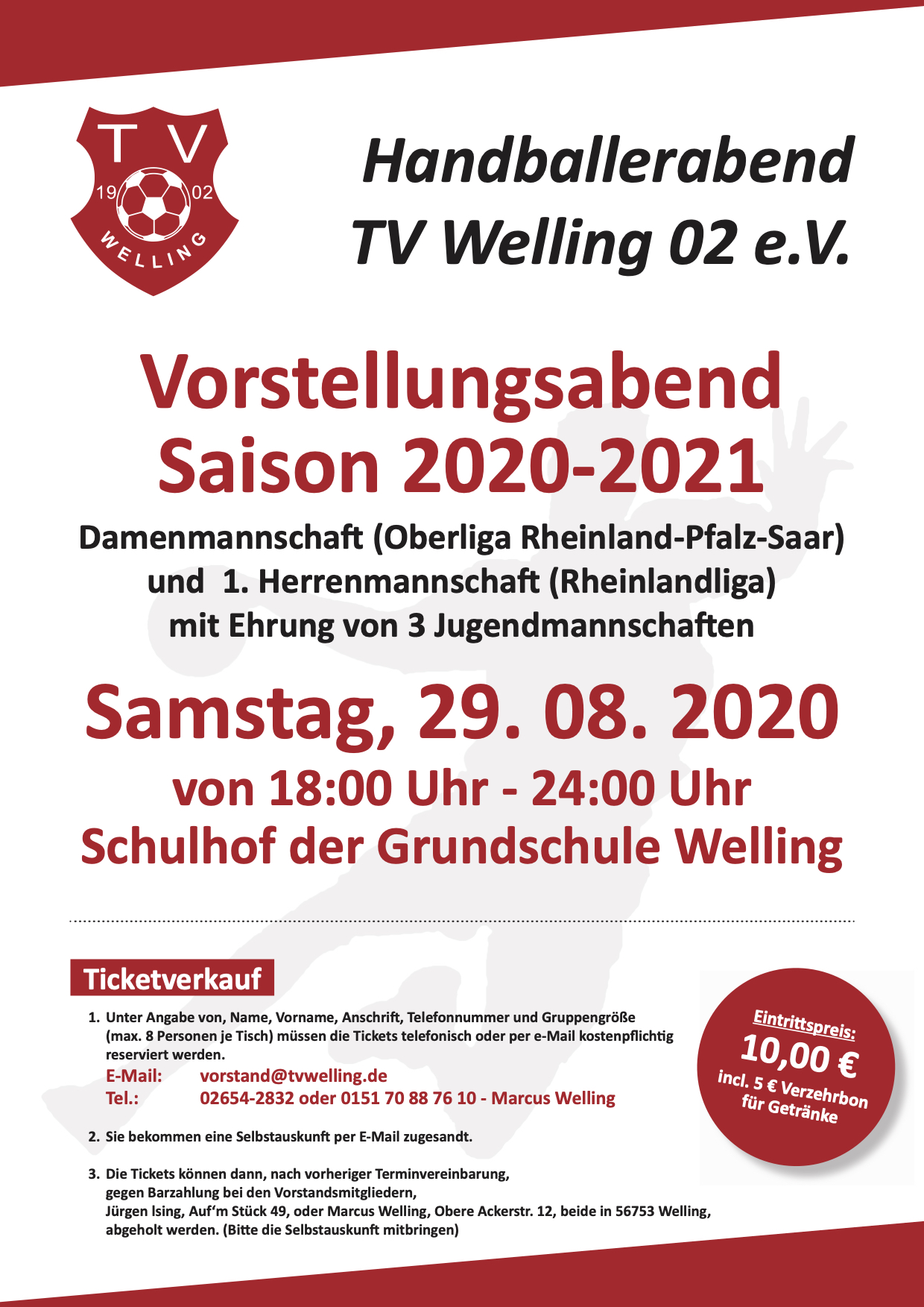 You are currently viewing Vorstellungsabend Saison 2020/2021 Damen (RPS Oberliga), 1.Herrenmannschaft (Rheinlandliga) mit Ehrung von 3 Jugendmannschaften